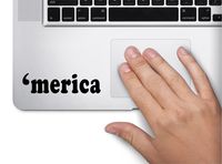 'Merica Text Usa Pride Symbol Decal Funny Laptop Skin Macbook Trackpad Keypad Sticker Window