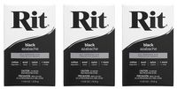 Rit, Black Purpose Powder Dye, 1-1/8 oz (Тhrее Pаck)