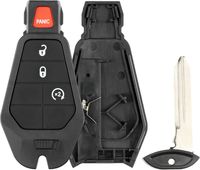 KeylessOption Keyless Entry Remote Car Key Fob Shell Case Cover Button Pad HEAVY DUTY for Chrysler Dodge Jeep