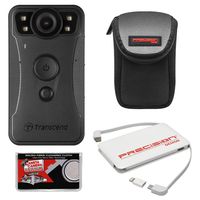 Transcend DrivePro Body 30 1080p HD Wi-Fi Video Camera Camcorder with Case + Power Bank Charger + Cloth + Kit
