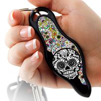 MUNIO Self Defense Kubaton Keychain with Ebook (Sugar Skulls)