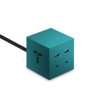 usbepower Icon high Speed Charging Station 6 in 1, 2 USB-A, 2 USB-C (30W) & 2 Power Outlets - Green