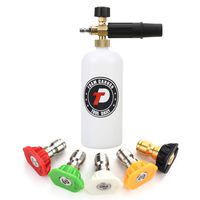 Tool Daily Foam Cannon with 1/4 Inch Quick Connector, 1 Liter, 5 Pressure Washer Spray Nozzle Tips