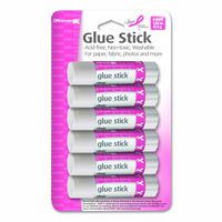 Officemate OIC Breast Cancer Awareness Glue Sticks 0.28-Ounce, Clear, Pack of 6 (08933)