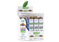 Tosi Organic SuperBites Vegan Snacks, Blueberry Almond, 1oz (Pack of 12), Gluten Free, Omega 3s, Plant Protein Bars with Flax and Chia Seeds