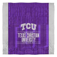 Officially Licensed NCAA TCU Horned Frogs Modern Take Full/Queen Comforter and 2 Sham Set
