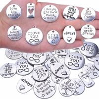 BronaGrand 40pcs Inspiration Words Charms Craft Supplies Beads Charms Pendants for Crafting, Jewelry Findings Making Accessory for DIY Necklace Bracelet