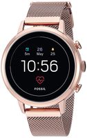 Fossil Women's Gen 4 Venture Hr Heart Rate Stainless Steel Mesh Touchscreen Smartwatch, Color: Rose Gold (FTW6031)