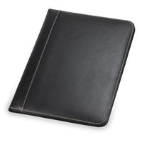 Samsill 71710 Contrast Stitch Leather Padfolio - Lightweight & Stylish Business Portfolio for Men & Women - Resume Portfolio, 8.5 x 11 Writing Pad, Black