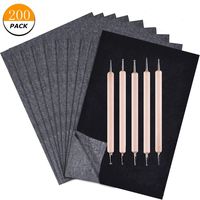 200 Sheets Carbon Paper Graphite Paper Black Carbon Transfer (8.5 x 11.5 inch) Tracing Paper with 5 PCS Embossing Styluses Stylus Dotting Tools for Wood, Paper, Canvas (1 Carbon Paper)
