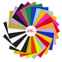 YRYM HT HTV Heat Transfer Vinyl Bundle : 26 Pack 12" x 10" Sheets Iron on Vinyl，20 Assorted Colors Heat Press Vinyl for DIY Iron on Fabrics T-Shirts Heat Press Machine or Silhouette Cameo