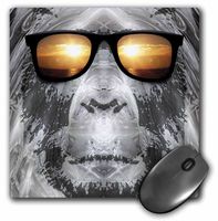 3dRose LLC 8 x 8 x 0.25 Inches Mouse Pad, Big Foot or Sasquatch is Pictured in Style Wearing Sunglasses (mp_19405_1)