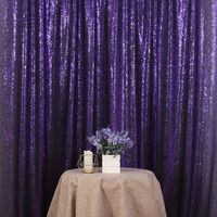 Eternal Beauty Purple Sequin Wedding Backdrop Photography Background Party Curtain, 6Ft X 8Ft
