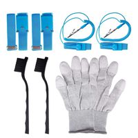 ESD Antistatic Wrist Strap 4Pack Components Anti-Static Wrist Straps Equipped,ESD Antistatic Glove and ESD Antistatic Cleaning Brush