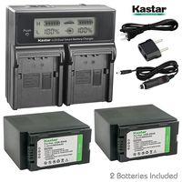 Kastar Dual Fast Charger + Battery 2x for Panasonic CGR-D54S CGA-D54S CGR-D54 CGA-D54 AG-AC90 AG-DVC30 DVC32 DVC33 AG-DVC60 AG-DVC62 AG-DVC63 AG-DVC80 AG-DVC180 AG-DVX100 AG-DVX102 AG-HPX170 AG-HPX250