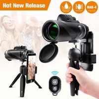 Monocular Telescope 12x50 High Power Waterproof Monocular Scope with Phone Mount & Tripod Monocular Compact Fogproof Shockproof Scope BAK4 Prism FMC Monoculars for Adults Hunting Camping Travelling