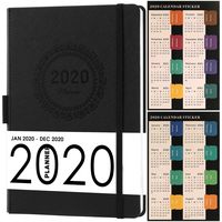 2020 Planner, Weekly/Monthly Planner, Saffiano Leather with Thick Paper, Back Pocket with 88 Notes Pages, 5.75" x 8.25"