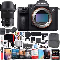 Sony a7R III 42.4MP Full-Frame Mirrorless Interchangeable Lens Camera Body with Sigma 50mm F1.4 Art DG HSM E-Mount Lens and Deco Gear Backpack Kit Microphone Editing Suite Bundle