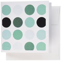 3dRose Jumbo Teal n Aqua Dots On White - Greeting Cards, 6 x 6 inches, set of 12 (gc_109146_2)