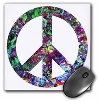 3dRose LLC 8 x 8 x 0.25 Inches Mouse Pad, Colorful Peace Sign Enjoy This Digital Artwork Featuring A Colorful Peace Sign (mp_120320_1)