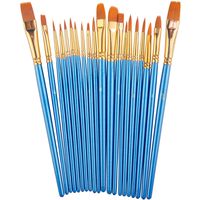 Paint Brush Set by heartybay, 20 pcs Nylon Hair Brushes for Acrylic Oil Watercolor Painting Artist Professional Painting Kits