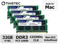 Timetec Hynix IC 32GB KIT(4x8GB) Compatible for Apple 27 inch Mid 2010 21.5/27 inch Mid 2011 iMac DDR3 1333MHz PC3-10600 CL9 204 Pin SODIMM Upgrade for iMac 11,3 iMac 12,1 iMac 12, 2 (32GB KIT(4x8GB))