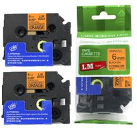 2/Pack - Premium Compatible with Brother TZe-B11 Black on Fluorescent Orange 1/4 p-Touch Label Tape, 6mm Laminated replacment TZeB11 Tape, TZB11 0.23" Black Ink on Hunter Orange Label.