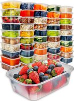 Food Storage Containers with Lids (50 Pack, 25 Ounce) - Food Containers Meal Prep Plastic Containers with Lids Food Prep Containers Deli Containers with Lids Freezer Containers by Prep Naturals