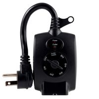 GE Light-Sensing Outdoor Timer, Plug-In, Outdoor, Weather Resistant, Dusk to Dawn, Daily Cycle, 2-4-6-8 Hours After Dark, 1 Grounded Outlet, For Landscape, Security, Seasonal Lighting, LED, 10241