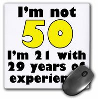 3dRose I'm not 50. Yellow. Mouse Pad, 8" x 8" (mp_193490_1)