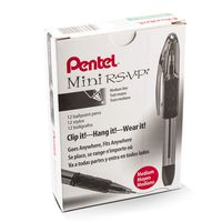 Pentel RSVP Mini Ballpoint Pen, (1.0mm) Medium Line, Green Ink, 12 pack (BK91MND-D)