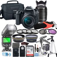 Canon EOS 77D DSLR Camera Bundle with Canon 18-135mm USM Lens + 32GB Sandisk Memory + Canon Case + TTL Speedlight Flash (Good Upto 180 Feet) + Condenser Video Microphone + Accessory Bundle