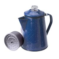 GSI Outdoors 12 Cup Enamelware Percolator in Blue for Campsite, Cabin, RV, Farmhouse Kitchen