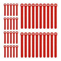 Wrap-It Storage Self-Gripping Reusable Cable Ties, Red, 40 Pack (20 4" Straps, 20 8" Straps) - Hook and Loop Cord and Wire Organizer for Computer, PC, and Desk Cable Management