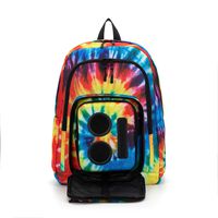 Bluetooth Speaker Backpack with 20-Watt Speakers & Subwoofer for Parties/Festivals/Beach/School. Rechargeable, Works with iPhone & Android (Tie Dye, 2019 Edition)