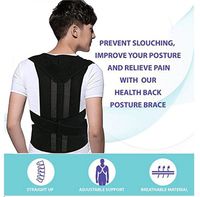 Posture Corrector for Women and Men | Clavicle & Shoulder Support Brace | Helps with Cervical Neck Pain | Posture Brace for Back Pain Relief (XL: Waist Length fits 39.3-45.2", Black)