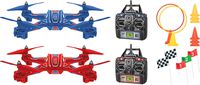 World Tech Toys Zip & Zap Racing Drones Double Pack 2.4Ghz 4.5 Channel RC Quadcopter Vehicle, Blue/Red, 27 x 10 x 14