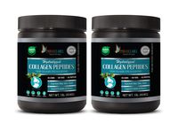 Skin Nail and Hair Formula - HYDROLYZED Collagen PEPTIDES Powder - Collagen peptides Powder Supplement - 2 Bottles 2 LB (908 Grams)
