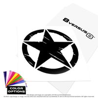 Distressed Invasion Star Vinyl Decal Sticker - Made in USA - Rated up to 8 Years - Indoors or Outdoors - Cars, Laptops, Windows, etc. (10" Wide x 10" Tall, Matte Black (not Glossy))