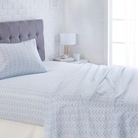 AmazonBasics Lightweight Super Soft Easy Care Microfiber Sheet Set with 16" Deep Pockets - Twin, Teal Scallop