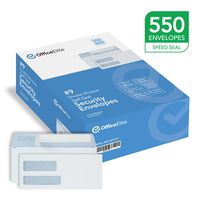 #9 Double Window SELF Seal Security Envelopes - 550 Per Box - Designed for QuickBooks Invoices, Business Correspondence, and Legal Documents - Security Tinted - Peel & Seal - 3 7/8" x 8 7/8" - 24 LB