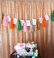 Sequin Backdrop Curtain 2 Panels Rose Gold 4FTx8FT Sequin Photobooth Backdop Sequin Curtains 2 Panels~190831E