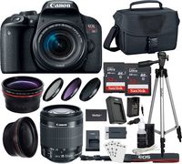 Canon EOS T7i DSLR Camera with 18-55mm is STM Lens w/64GB SanDisk Hi Speed Memory Bundle w/Accessories Bundle - Authorized Canon Dealer
