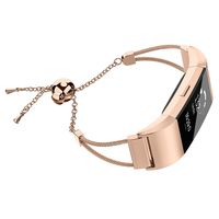 Wearlizer Bracelet Bands Compatible for Fitbit Charge 2 Bands for Women,Adjustable Metal Replacement Bands/Assesories/Strap for Fitbit Charge 2 HR Small Large (Rosegold)