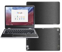 Decalrus - Protective Decal for Samsung ChromeBook Plus XE513C24, Pro XE510C24 (12.3" Screen) Laptop Dark Grey Texture Brushed Aluminum Skin Decal wrap BAsamsungChrmbkPlus12Dark Grey