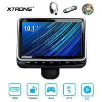 XTRONS Universal 10.1 inch Car Headrest Multimedia CD DVD Player with HDMI USB SD Port Support 8Bit & 32Bit Games Screen Sharing Mounting Bracket & 1pc IR Wireless headphonesIncluded