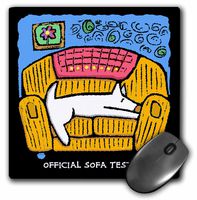 3dRose LLC 8 x 8 x 0.25 Inches Mouse Pad, Dog Duty Sofa Tester, Cartoon Dogs, Dogs, Dog, Funny Dogs, Puppies, Pets, Funny Pets (mp_36692_1)