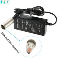 24V Electric Scooter Battery Charger Cable For eZip 750, E750, 400, E400, 500, E500, 450, 900, 4.0, 4.5, E-4.5; eZip Trailz Electric Bike Motor Bicycle Parts - With 3-Pin XLR Connector[0.6A 600mA 36W]