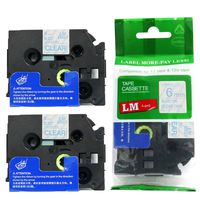 2/Pack - Premium Compatible with Brother TZe-113 Blue on Clear 1/4 p-Touch Label Tape, 6mm Laminated replacment TZe113 Tape, TZ113 0.23" Blue Ink on Clear Label with Color/Size Guide.