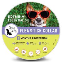 SNIFFANDWAG Flea Tick Collar for Pets | Treatment and Prevention for Dogs. Natural Herbal Non-Toxic Essential Oil Help to Control Lice Mosquitoes. Adjustable & Waterproof for Small Medium Large Dogs